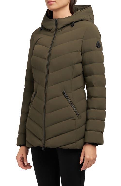 Moose Knuckles Rockcliff 5 Water Repellent Hooded 800 Fill Power Down Puffer Jacket In Green