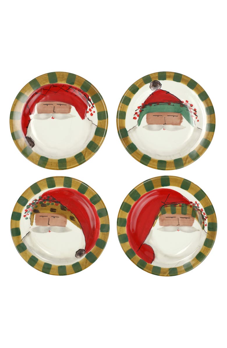 VIETRI Old St Nick Set of 4 Assorted Plates, Main, color, 