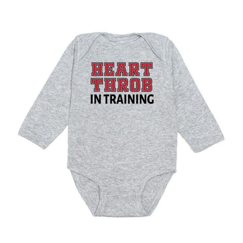 Heart Throb in Training Valentine
s Day Long Sleeve Bodysuit