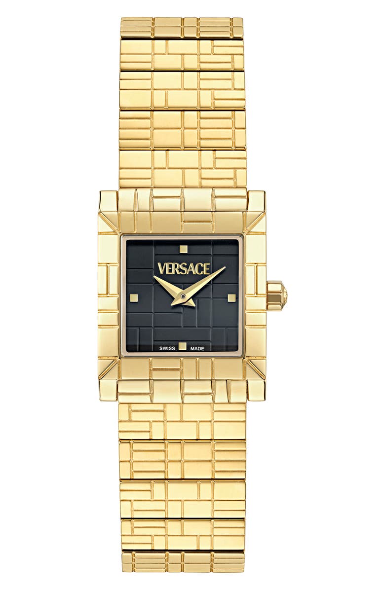 Versace Mosaic Bracelet Watch, 22mm, Main, color, Yellow Gold