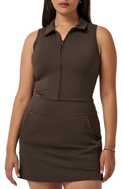 Moveknit Zip Crop Top