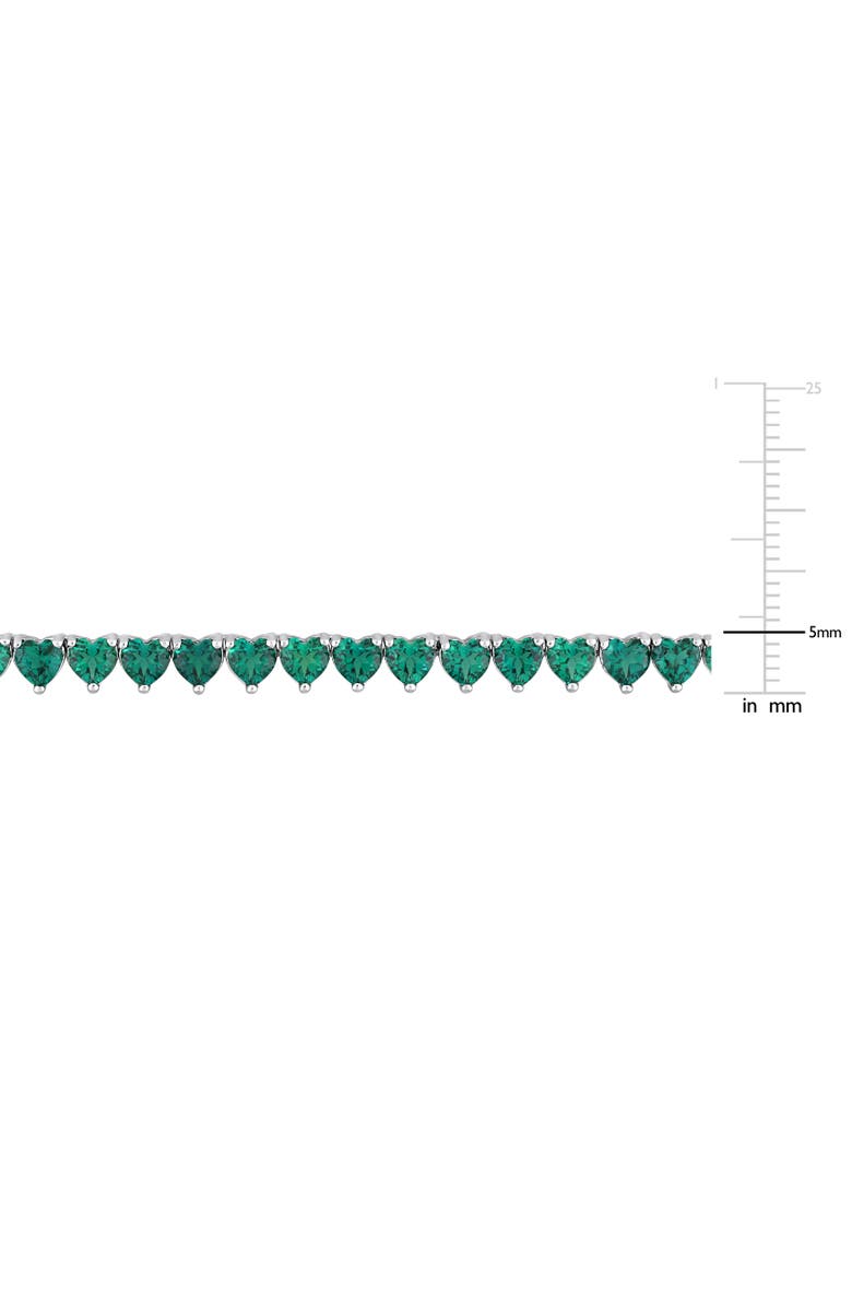 Julianna B. Lab-Created Emerald Heart Tennis Necklace, Alternate, color, Emerald