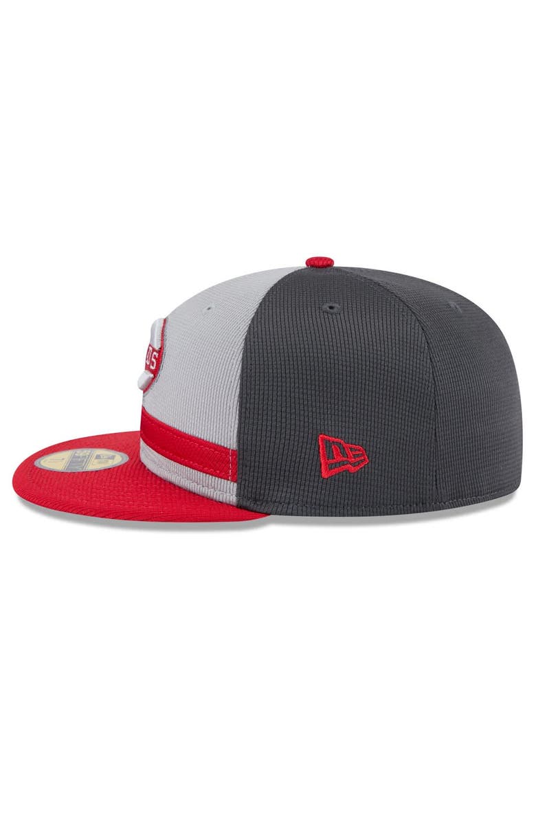 New Era Men's New Era  Gray/Red Cincinnati Reds 2025 Batting Practice 59FIFTY Fitted Hat, Alternate, color, 