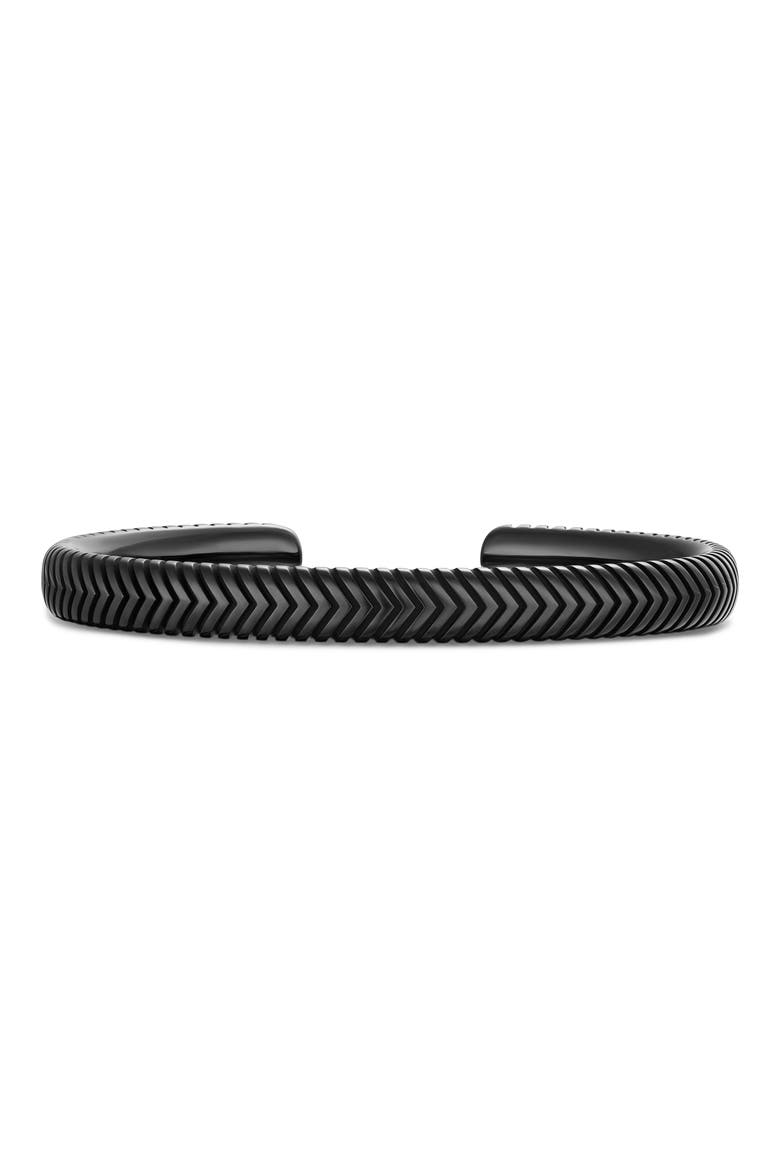 Chevron Cuff Bracelet in Black Titanium, Main, color, BLACK