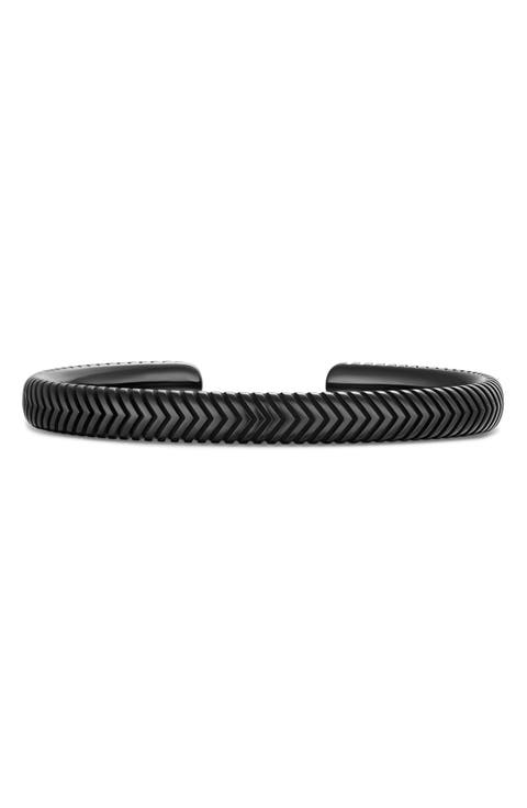 Chevron Cuff Bracelet in Black Titanium