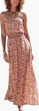 LASCANA Women's Print Tank Maxi Dress