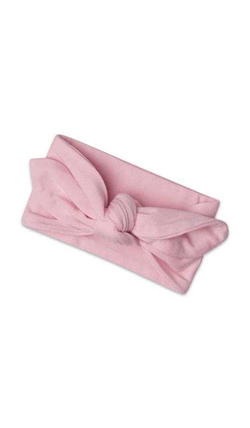 Everly Grey Jersey Long Sleeve Footie & Head Wrap Set In Pink