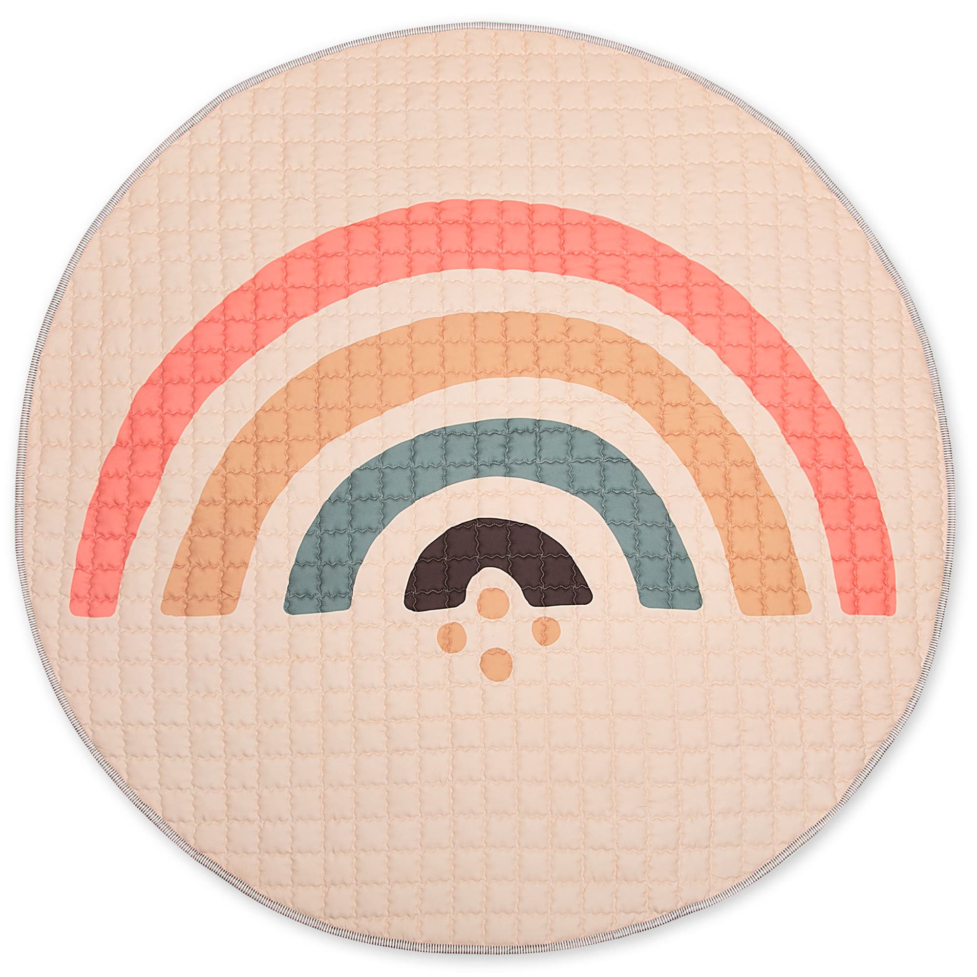 Hakuna Matte Quilted Playmat, Boho Rainbow 59 Inch Circle in Multicolored 