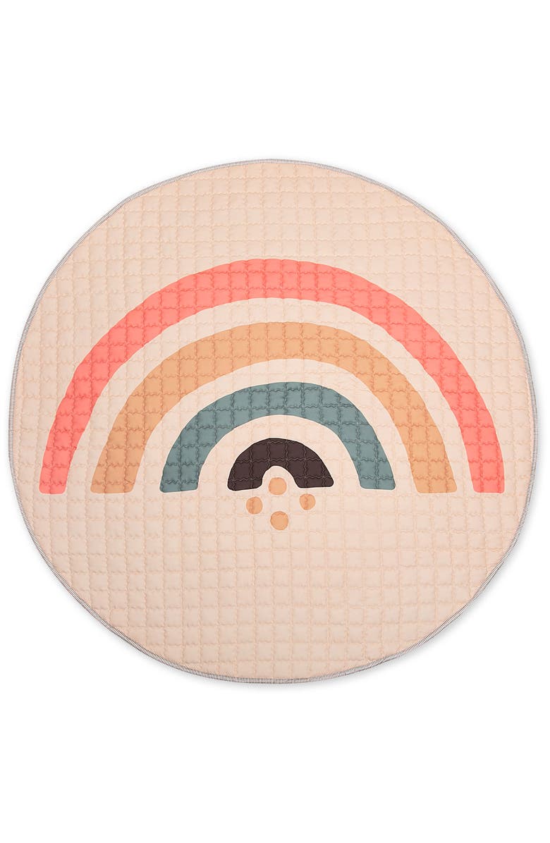 Hakuna Matte Quilted Playmat, Boho Rainbow 59 Inch Circle, Main, color, Multicolored