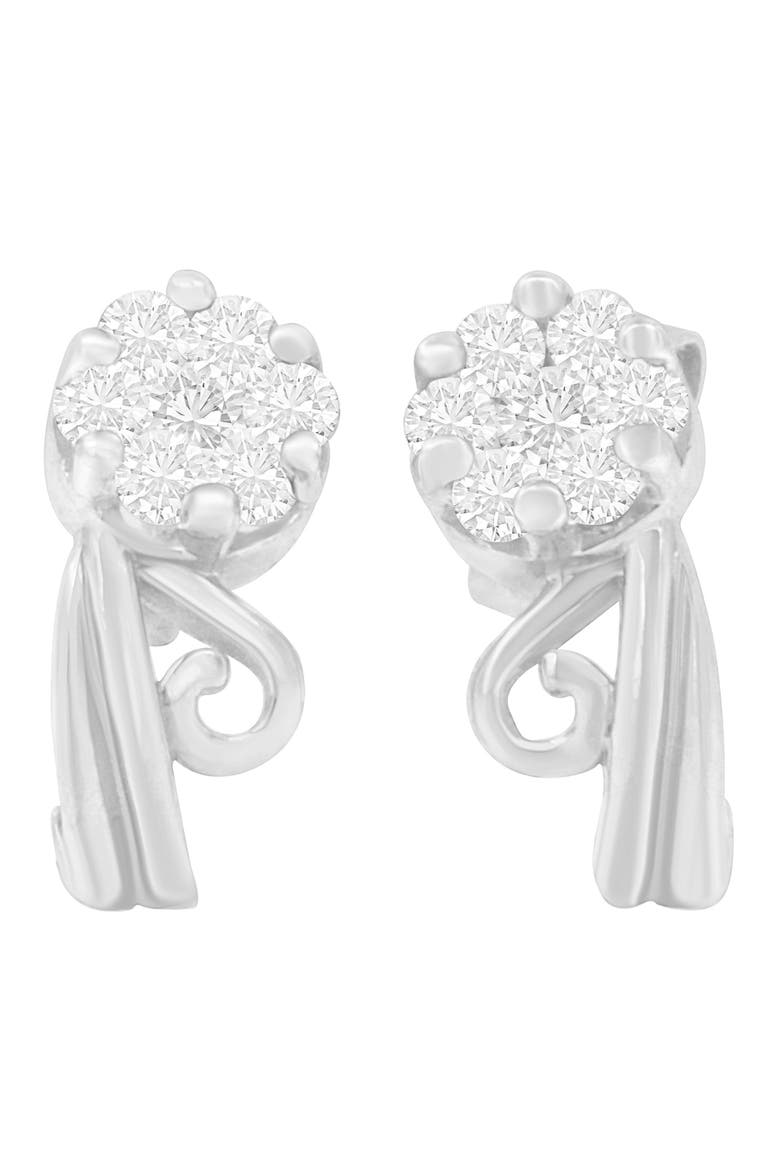 14K White Gold 1/2 Ct Round Diamond Earrings, Main, color, White