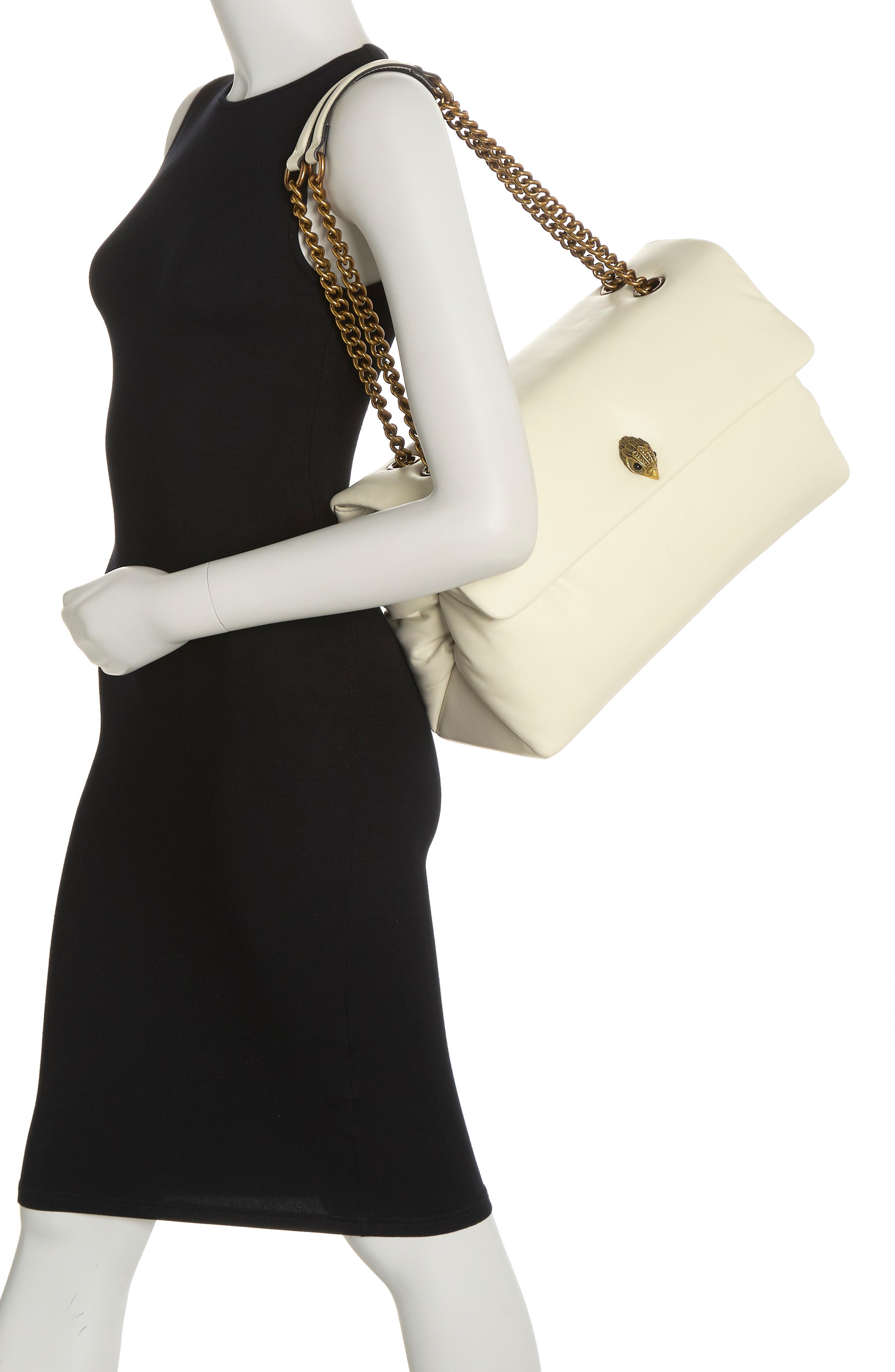 Kurt Geiger London XXL Kew Leather Bag, Alternate, color, Bone