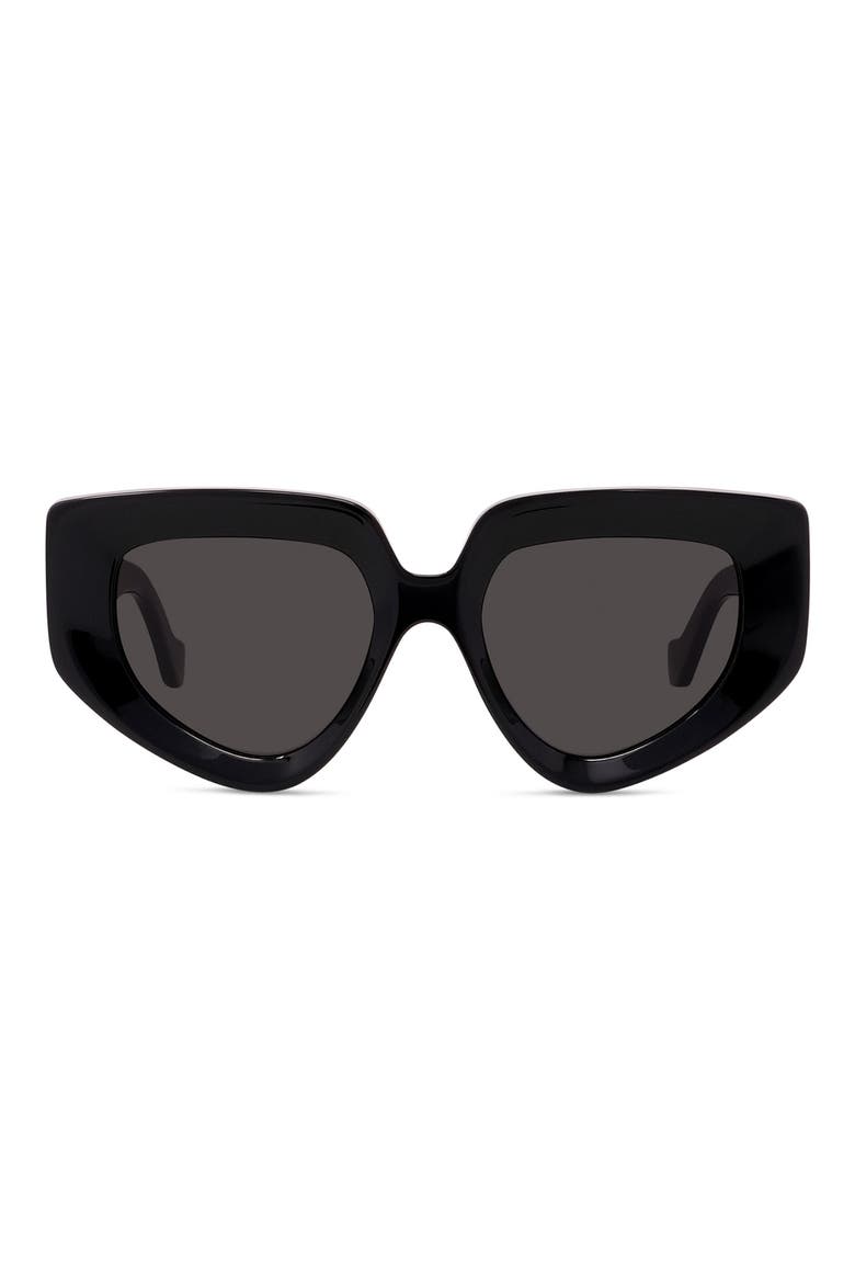 Anagram 51mm Geometric Sunglasses, Main, color, SHINY BLACK / SMOKE
