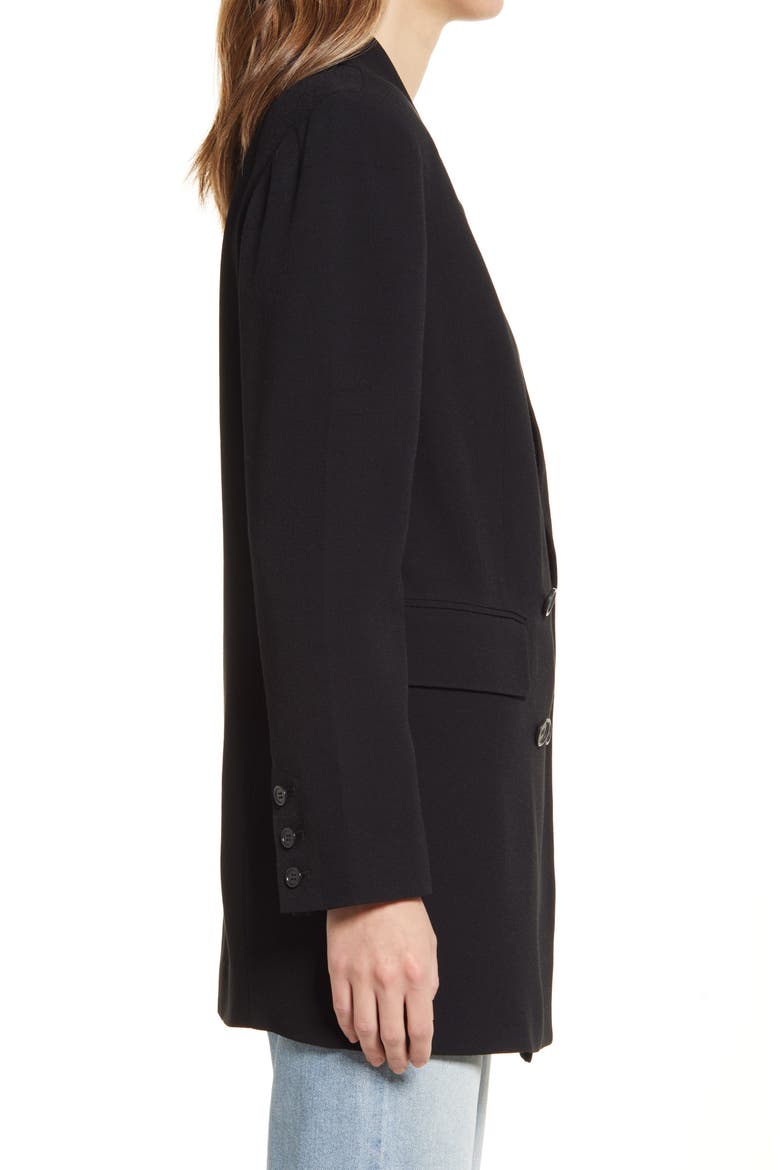 Relaxed Double Breasted Blazer, Alternate, color, BLACK