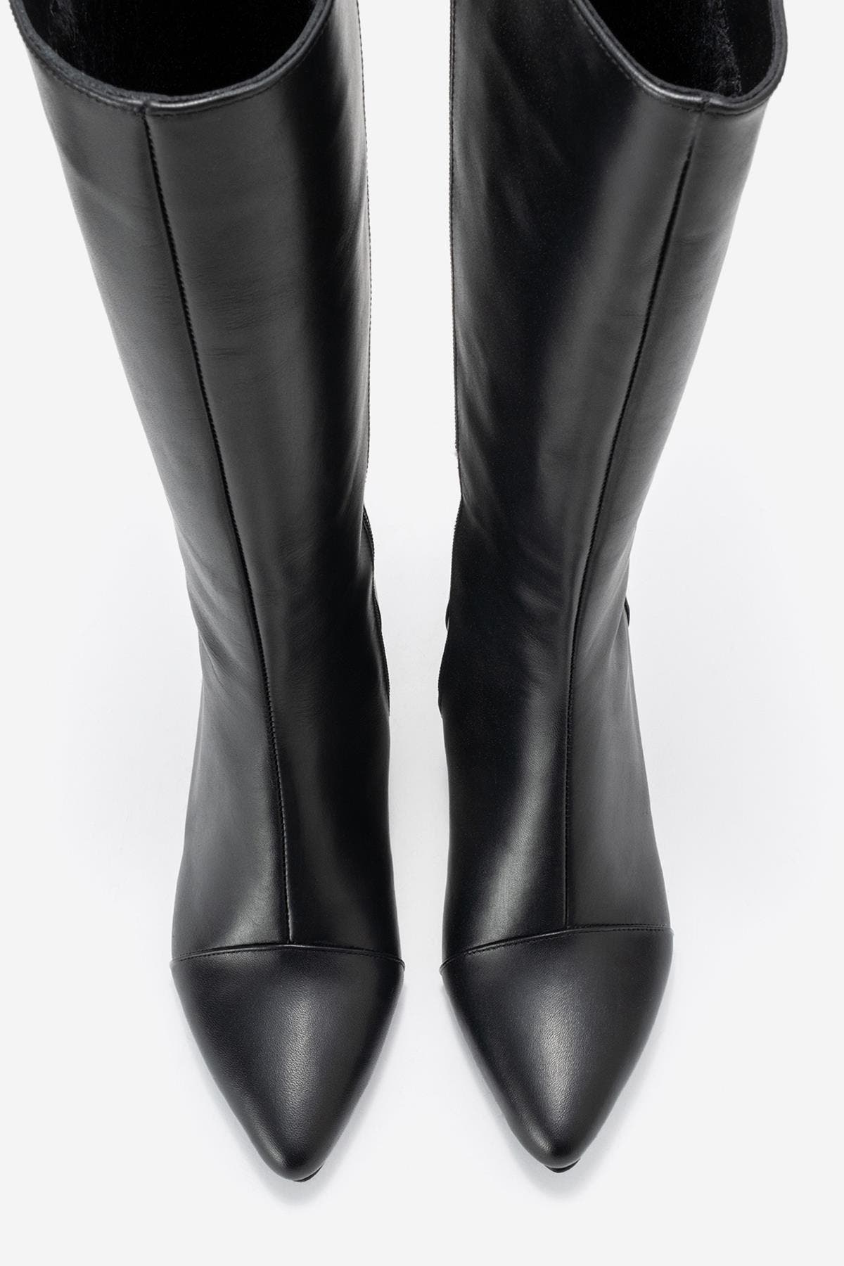 Forever 
Always Shoes Osmera Leather Block Heel Knee High Boot, Alternate, color, Black Leather
