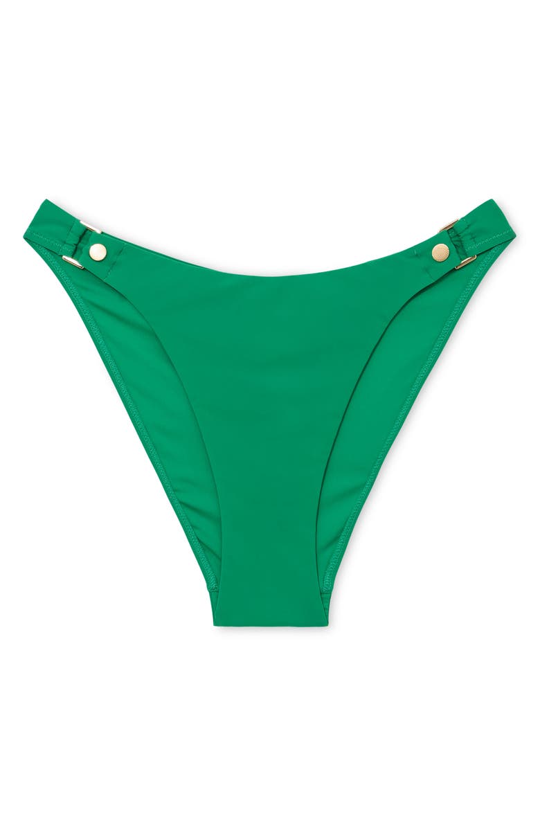 Reiss Sandy High Cut Bikini Bottoms, Alternate, color, Green