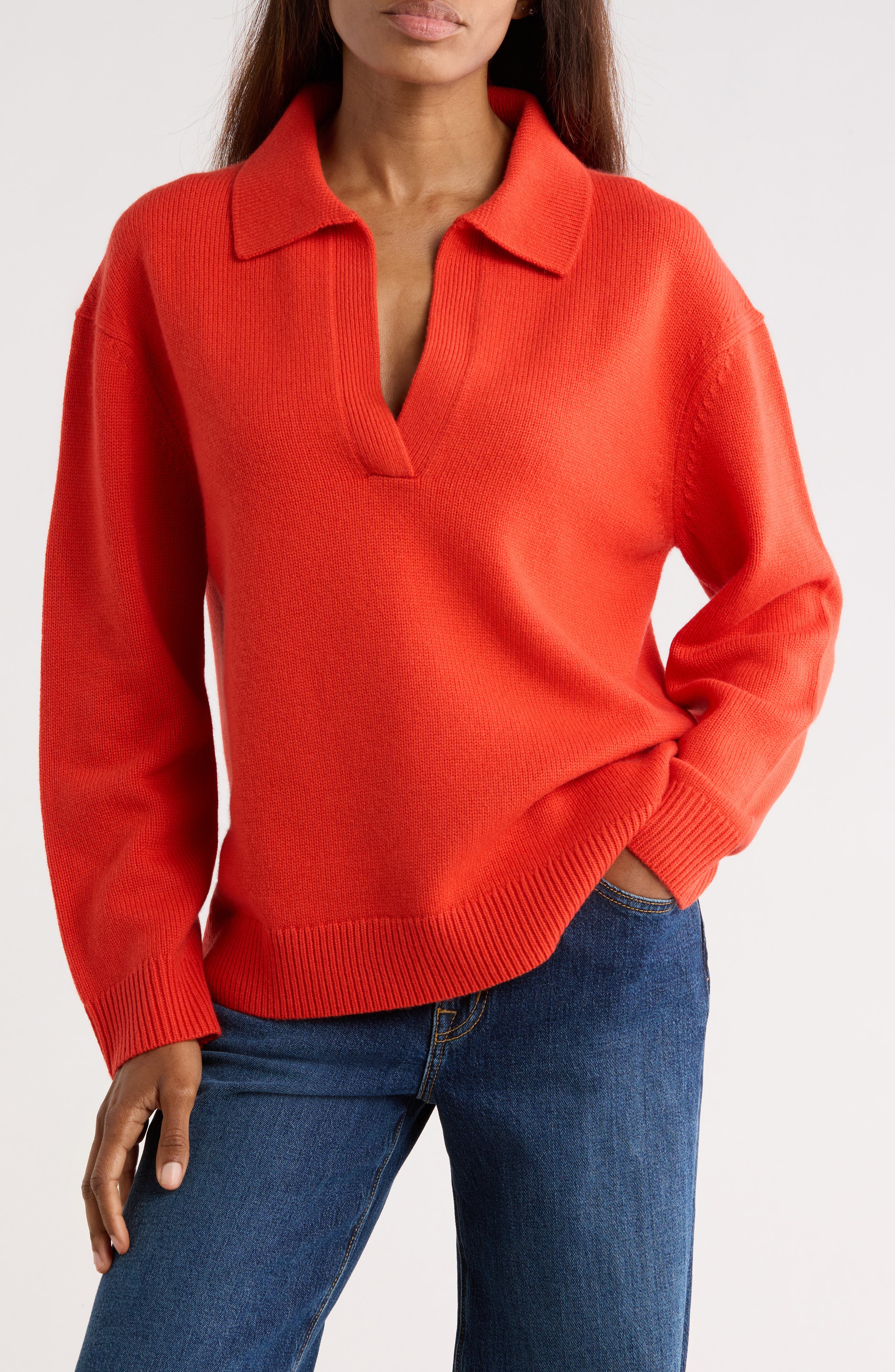 TWP Boy Johnny Collar Cashmere Henley Sweater