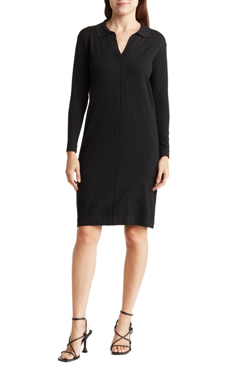 Saguaro Lake Long Sleeve Dress, Main, color, BLACK
