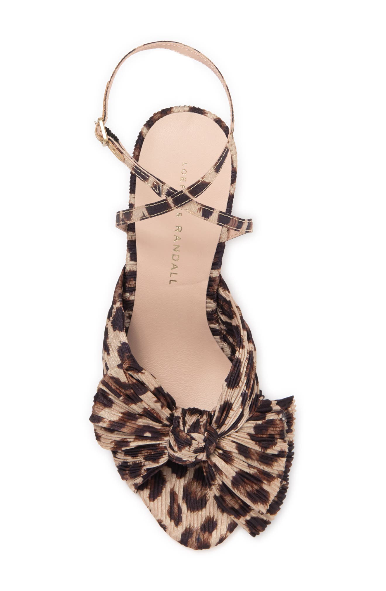 Loeffler Randall Camellia Pleated Bow Block Heel Sandal, Alternate, color, 