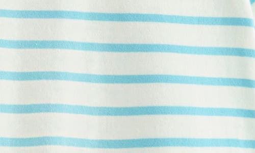 Shop Mini Boden Kids' Stripe Critter Appliqué Cotton Graphic Tunic In Caribbean Blue Animals