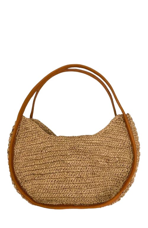 Pink Haley Stella Raffia Tote In Brown