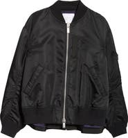 【関税&送料込】Sacai Black Nylon Bomber Jacket Nylon bomber jacket in black - Sacai | Mytheresa