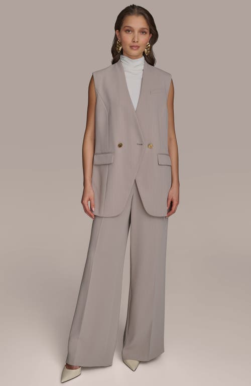 Donna Karan Women's Pinstripe Vest, Regular & Petite Sizes In Cobblestone/cream