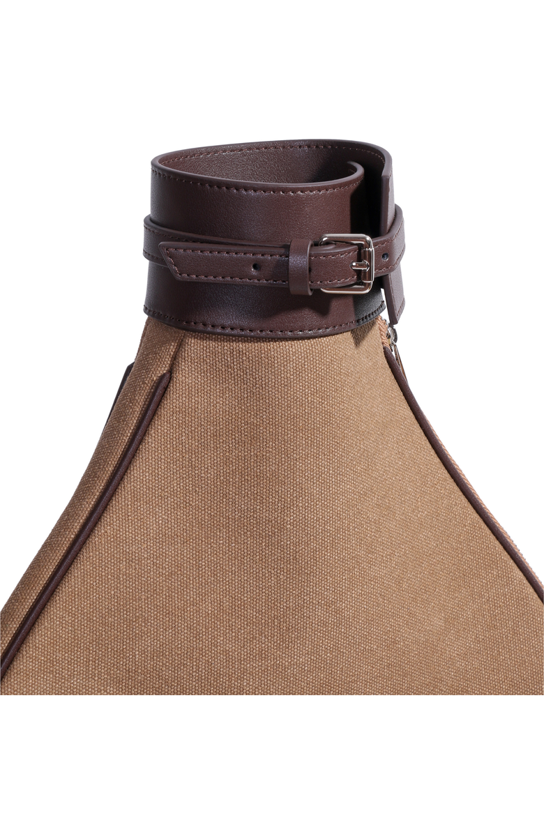 JURGI Tennis Racket Backpack in Canvas and Leather, Alternate, color, Brown