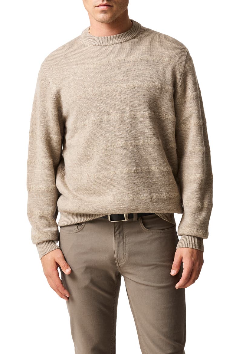 Bill's Way Textured Stripe Sweater, Main, color, NATURAL