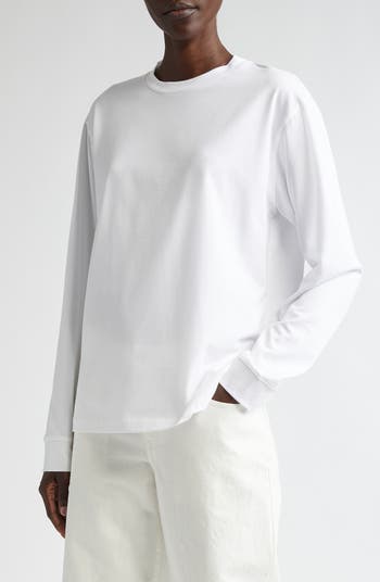 THE ROW シャツ コットン Ciles long-sleeved cotton top 741444 Ciles R T-Shirt Black in Organic Cotton – The Row