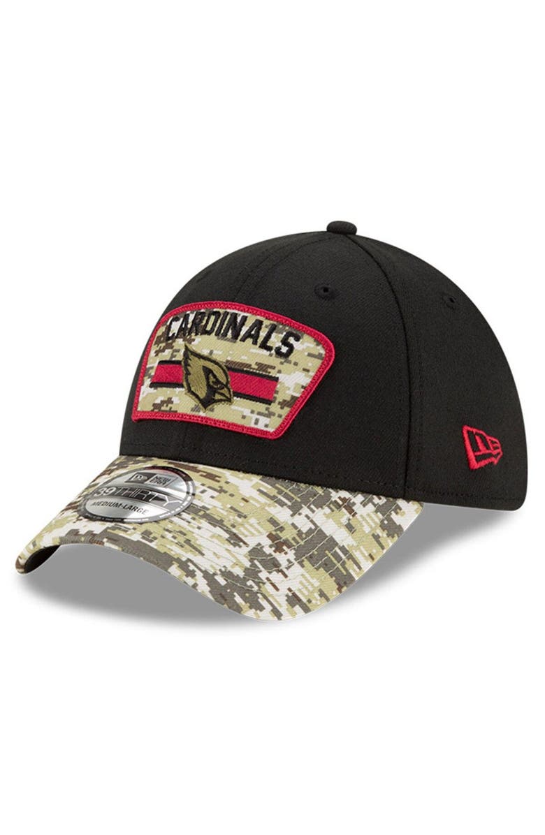 New Era Men's New Era Black/Camo Arizona Cardinals 2021 Salute To Service 39THIRTY Flex Hat, Alternate, color, 