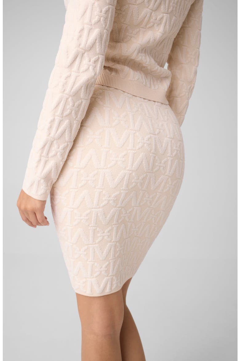Naliya Monogram Pencil Midi Skirt, Alternate, color, EGGSHELL ECRU