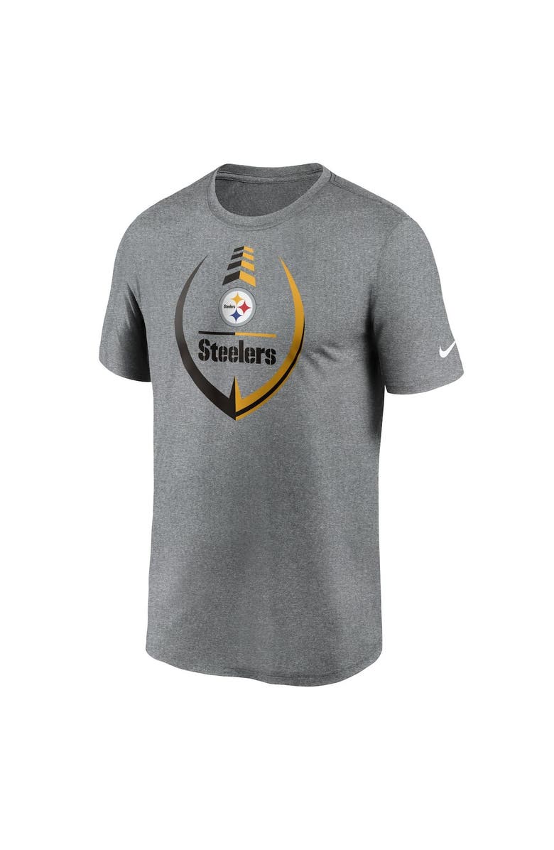 Nike Men's Nike Heathered Gray Pittsburgh Steelers Icon Legend Performance T-Shirt, Alternate, color, Heather Gray