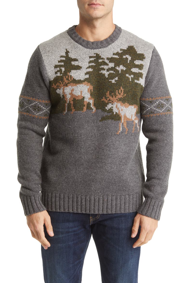 Moose Heavyweight Wool Blend Sweater, Main, color, CHARCOAL