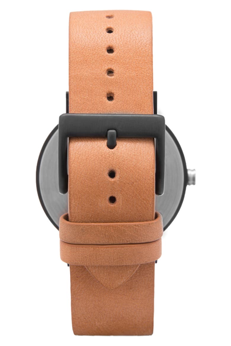 Thompson Leather Strap Watch, 40mm, Alternate, color, CHESTNUT/ WHITE/ BLACK