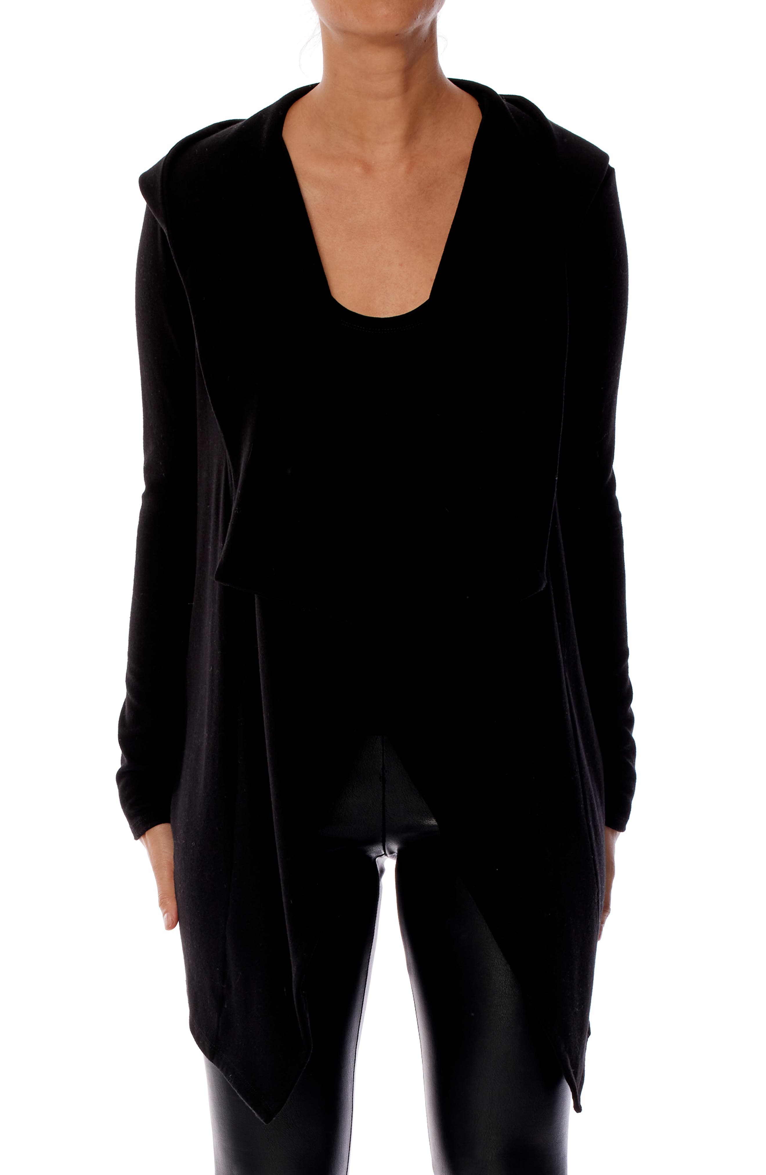 Nancy Hooded Drape Front Cardigan
