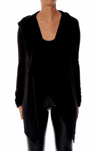 Nancy Hooded Drape Front Cardigan