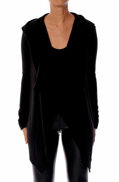 Nancy Hooded Drape Front Cardigan