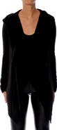 LBLC the label Nancy Hooded Drape Front Cardigan