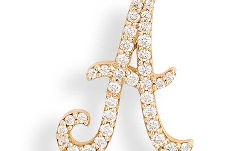 Lana 14k Gold Diamond Cursive Initial Stud Earring In Gold