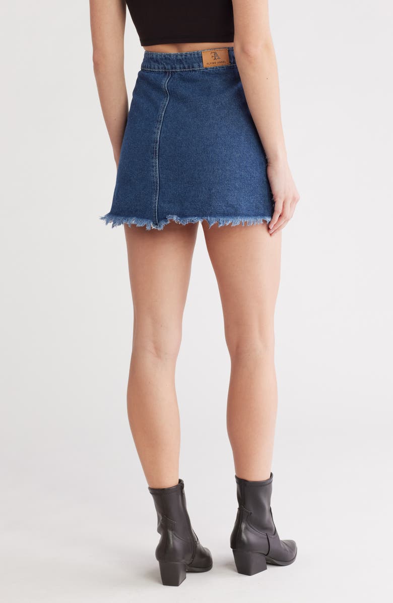 FLYING ANGEL Studded Belted Denim Miniskirt, Alternate, color, Medium Dark Wash