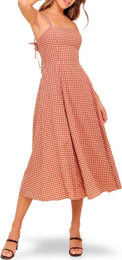 Plaid Fit & Flare Midi Dress