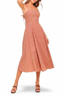 FLYING TOMATO Plaid Fit & Flare Midi Dress