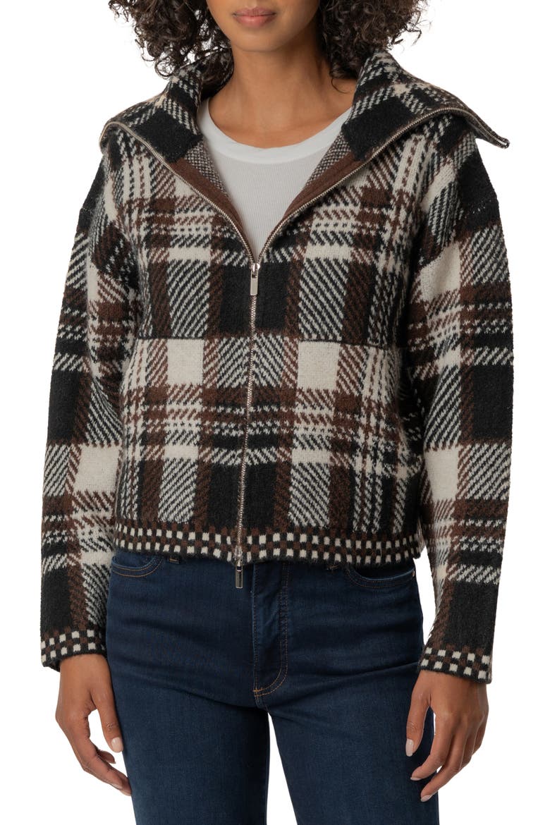 Rue Zip Sweater Knit Jacket, Main, color, CHOCOLATE