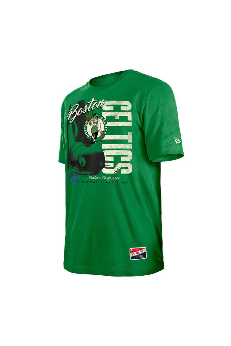 Men's New Era  Kelly Green Boston Celtics Distressed Throwback Vintage Color Pack T-Shirt, Alternate, color, Kelly Green