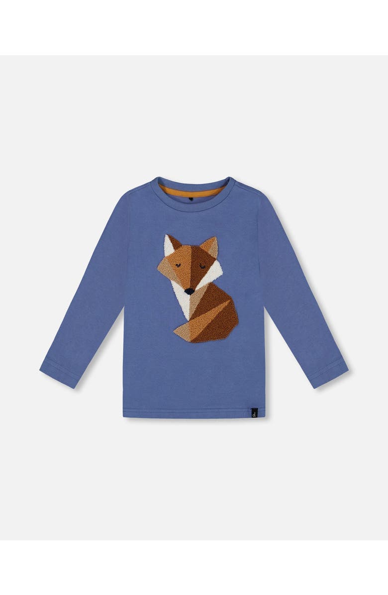 Deux par Deux Little Boy's T-Shirt With Applique Blue, Main, color, 