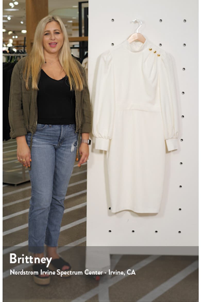 Button Shoulder Long Sleeve Dress video