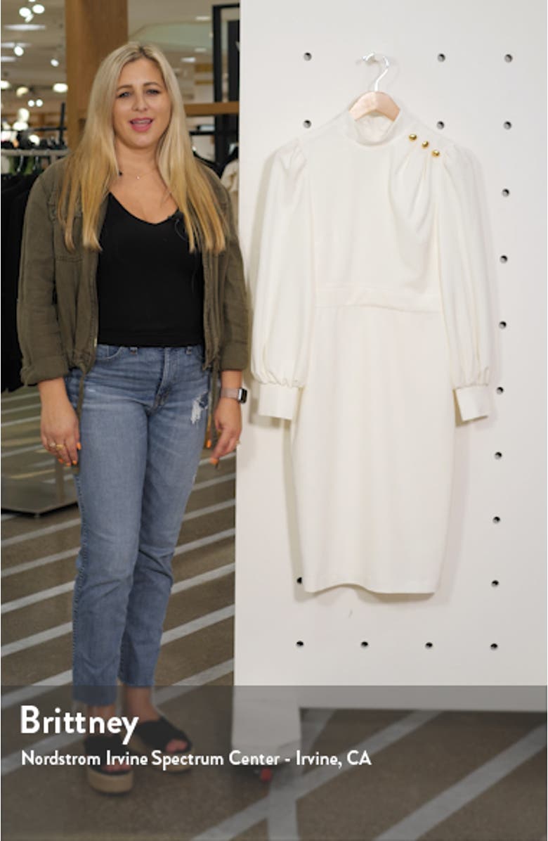 Button Shoulder Long Sleeve Dress, sales video thumbnail