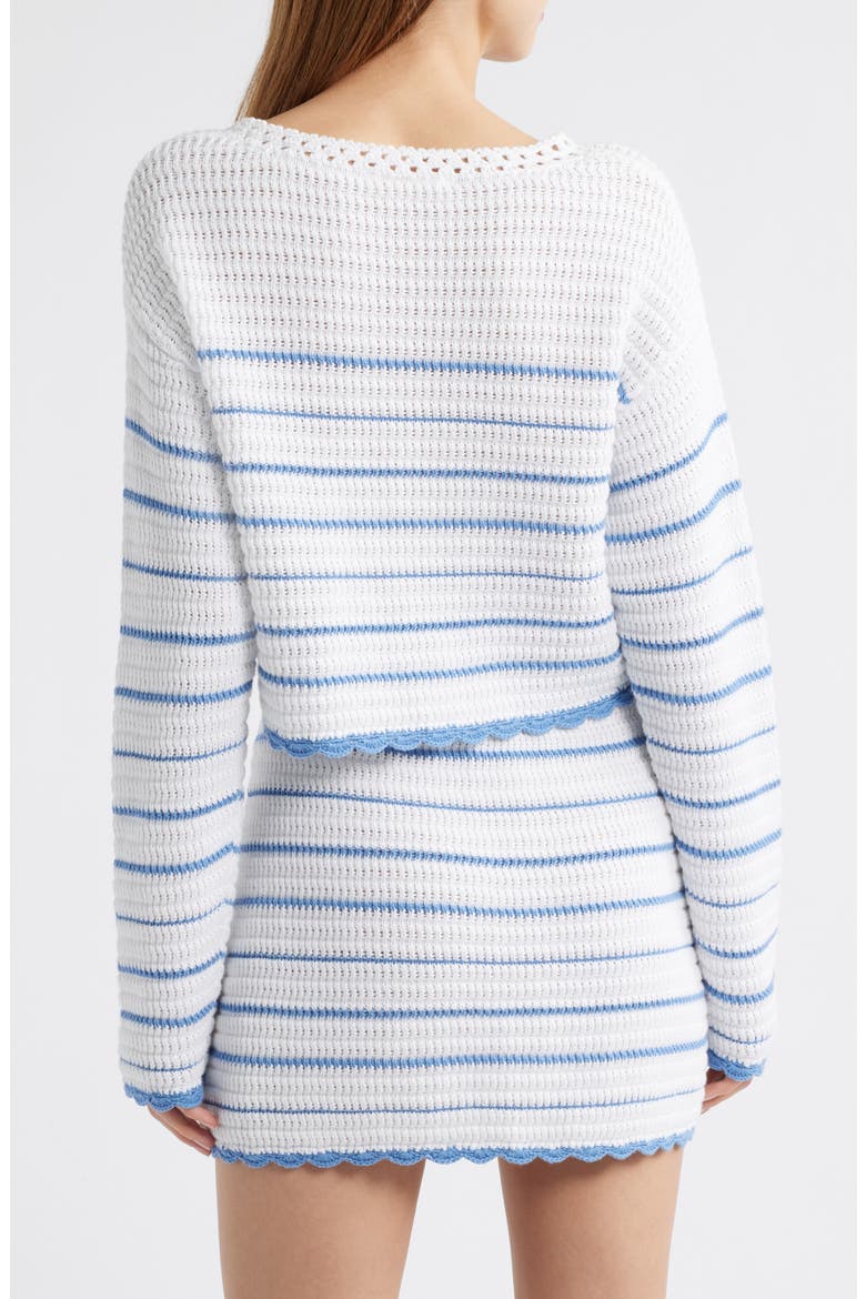 Shore Crop Cotton Sweater, Alternate, color, MARITIME STRIPES