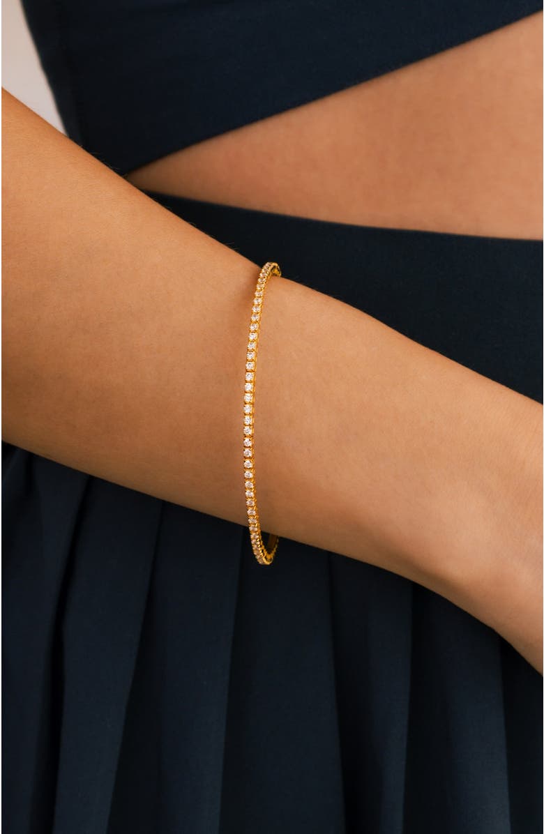 Mint & Lily Flexible Diamond Tennis Bracelet, Alternate, color, 18K Gold Over Sterling Silver