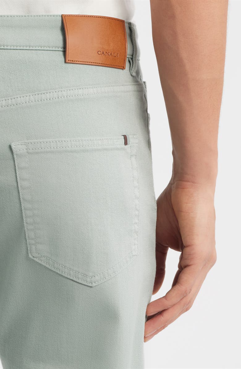 Canali Garment Dyed Bull Denim Jeans, Alternate, color, Green